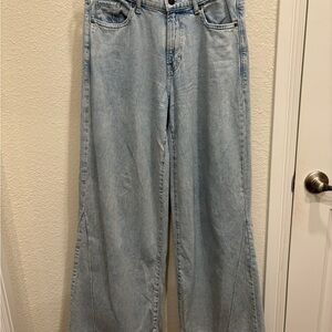 a.n.a Light Blue Wide-Leg Jeans